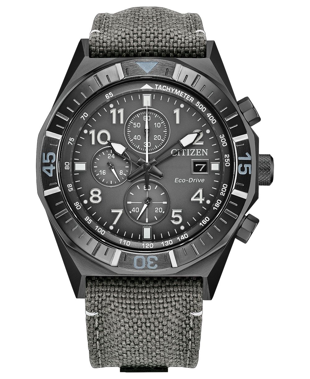 Citizen Мужские спортивные часы Nighthawk Gray Nylon Strap, 42mm