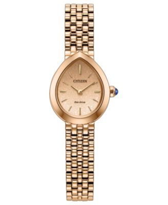 Citizen Женские часы Mini Rainell со стальным браслетом цвета розового золота, 20mm