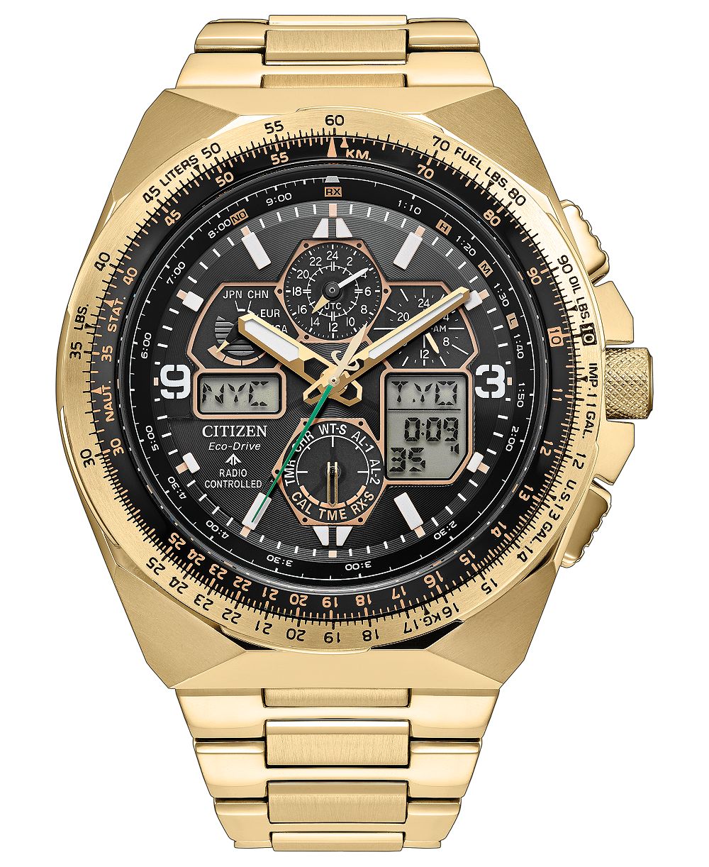 Citizens Men's Limited Edition Promaster Air Skyhawk Gold-Tone Stainless Steel Watch 46mm