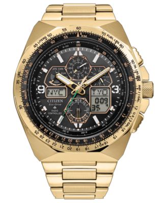 Citizens Men's Limited Edition Promaster Air Skyhawk Gold-Tone Stainless Steel Watch 46mm