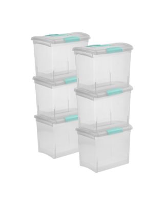 Sterilite Large Nesting ShowOffs, Stackable Clear File Box with Lid, (6 Pack)