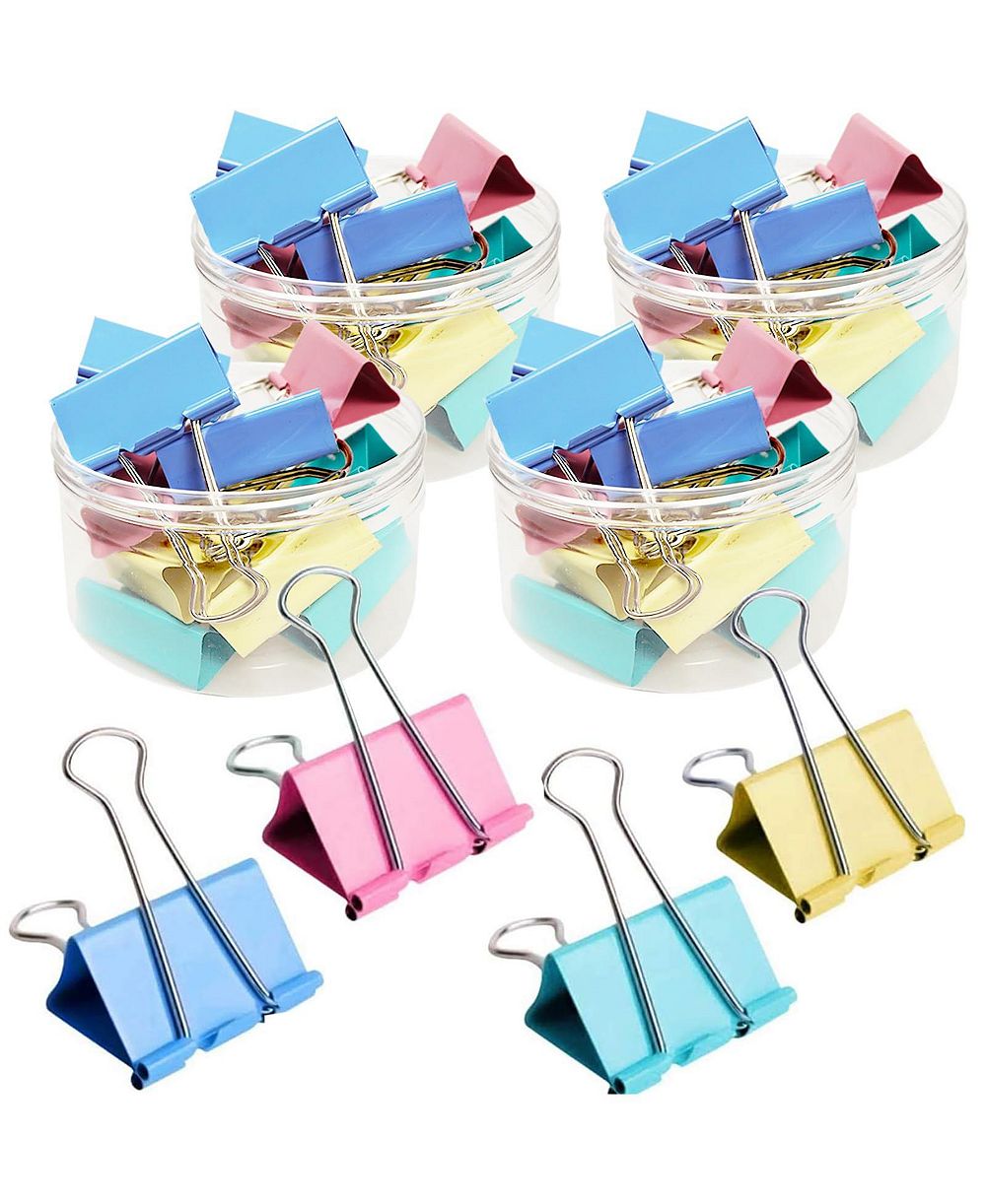 Зажимы для бумаги DANRONG 2 Inch Binder Clips 48 Pack Colored Strong Steel Paper Clamps For Office Home School Supplies