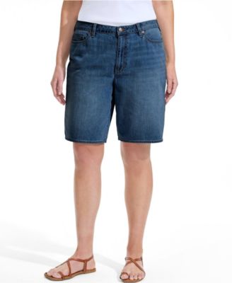 Lands' End Women's Lightweight Mid-Rise Denim Shorts, 10" Inseam