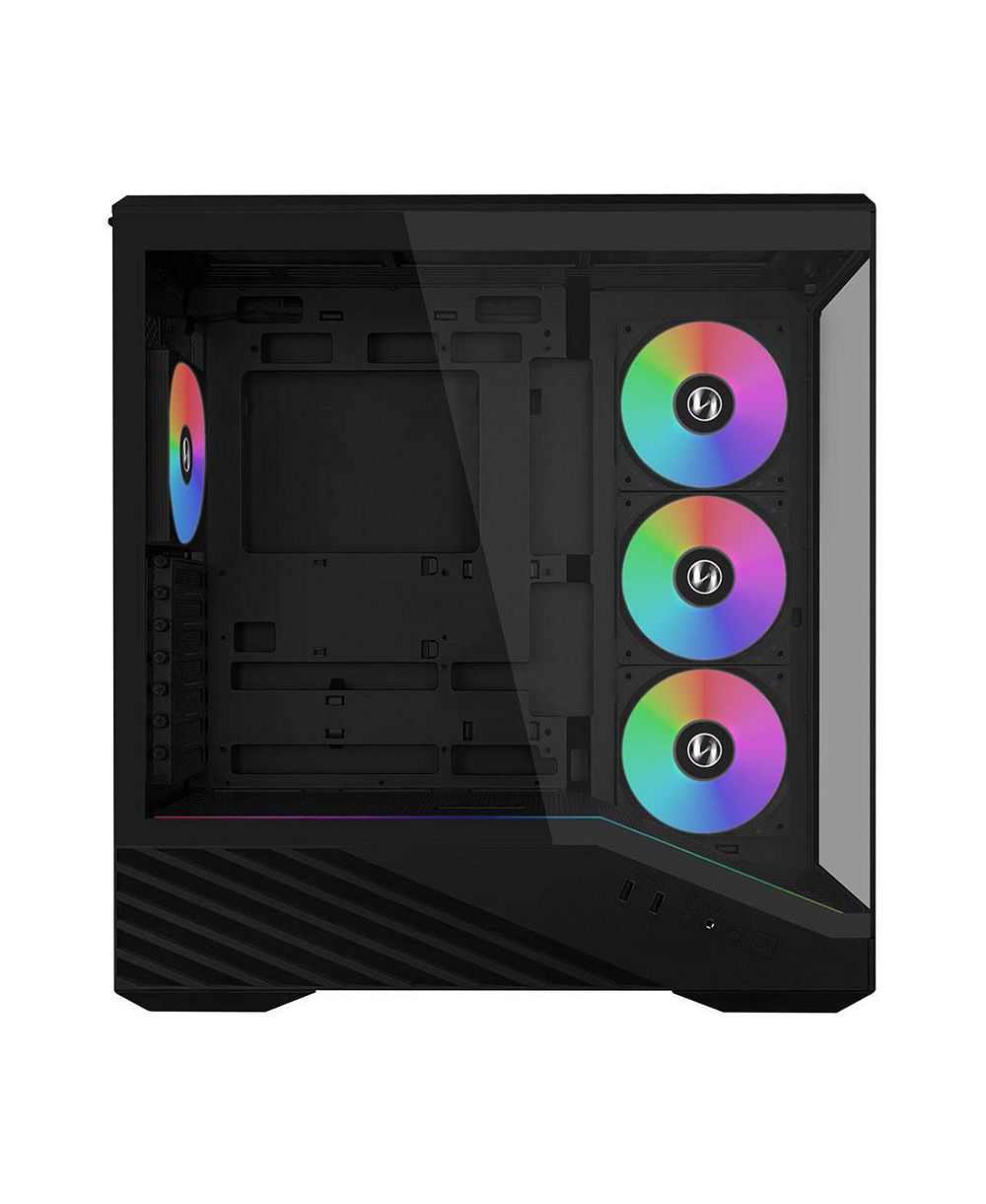 Lian-Li V100 Средний корпус с закаленным стеклом и ARGB подсветкой [Совместим с материнскими платами ITX, M-ATX, ATX, E-ATX]