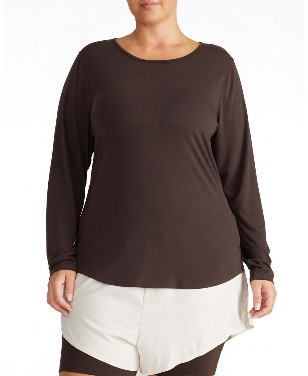 Universal Standard Plus Size Mia Футболка с круглым вырезом и длинным рукавом