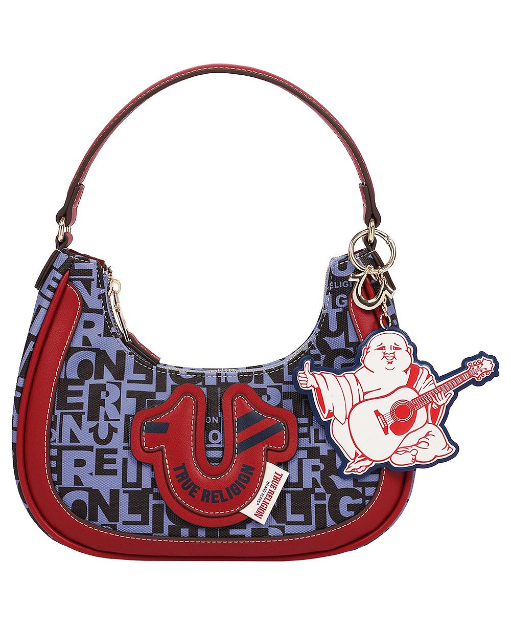 Женская сумка True Religion Graphic Horseshoe Hobo с шармом Buddha и логотипом