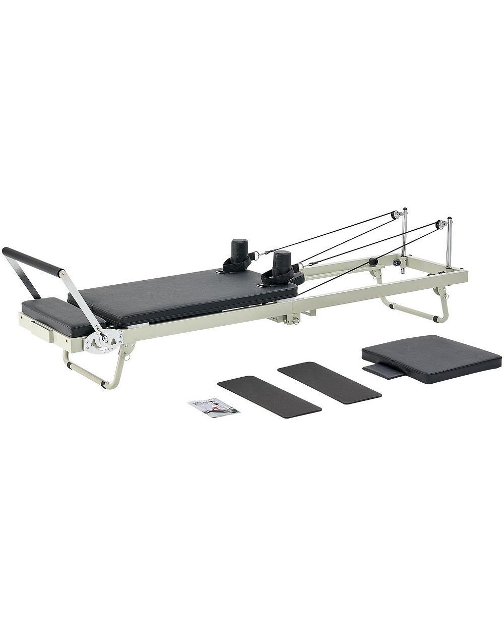 SEVORLEY Foldable Pilates Reformer with Dual Spring and Cord Resistance, 400 lb Capacity