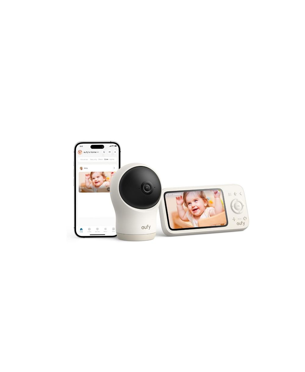 eufy Security Baby Monitor C10 с 2K HD Camera, 4.5" 480p Display, 4x Zoom, Pan-Tilt, Night Vision, Wi-Fi и No Wi-Fi Connection
