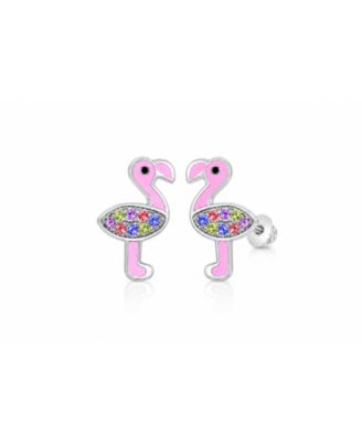 Гипоаллергенные серьги Chanteur Kids Flamingo для девочек с титановыми гвозниками