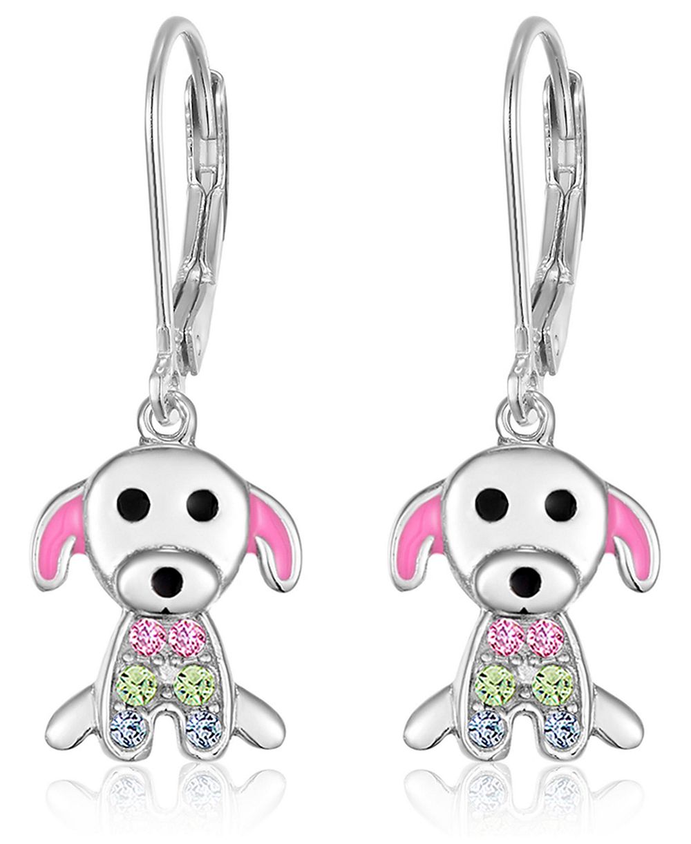 Гипоаллергенные серьги Chanteur Kids Dog для девочек с зажимами