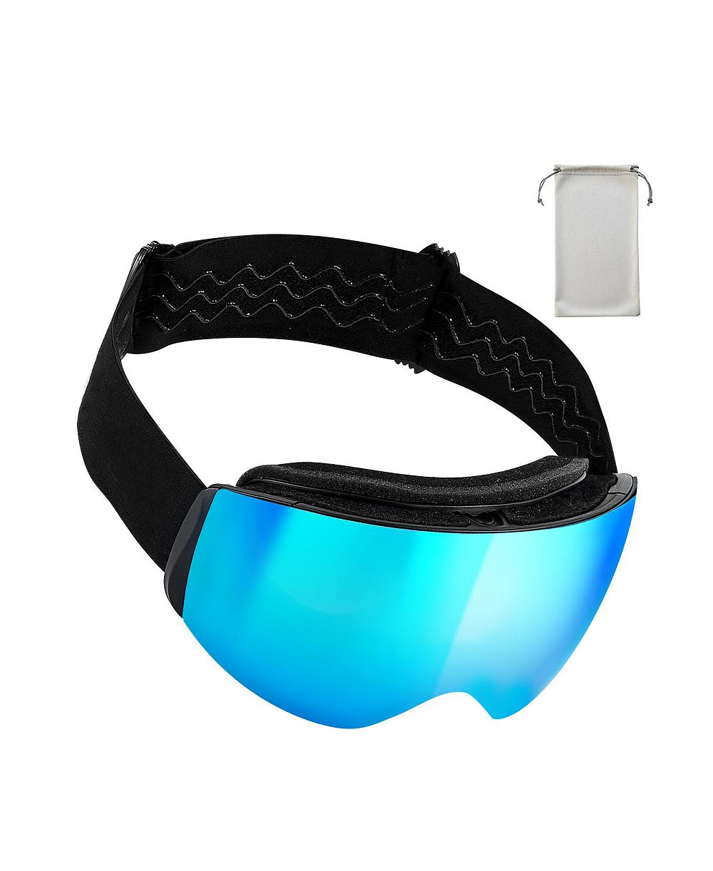 SEVORLEY Frameless Ski Goggles with Spherical Anti-Fog Lens, OTG Fit