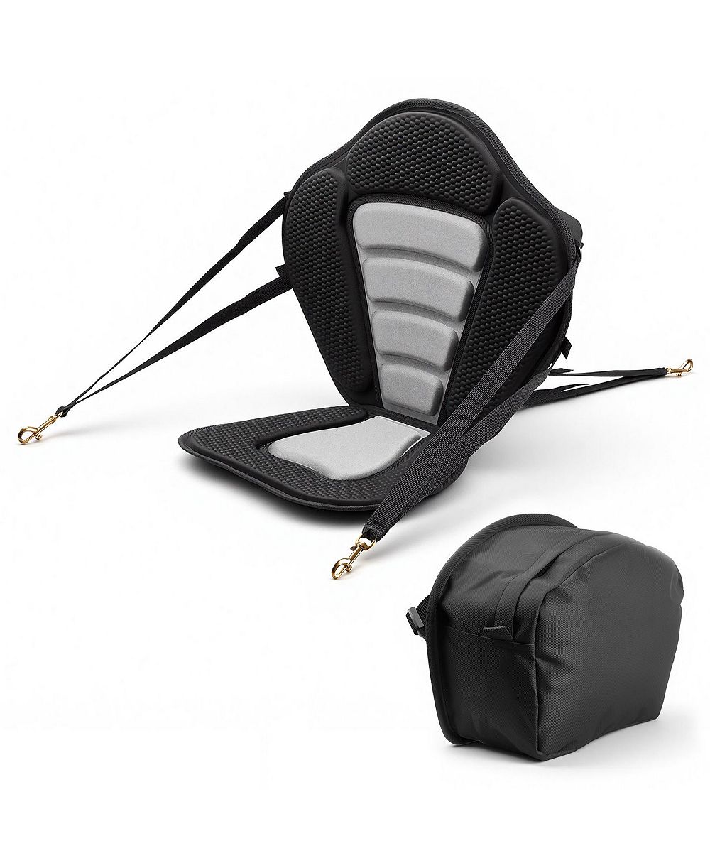 SEVORLEY Universal Kayak Seat with Back Support, 0.5" Padded Cushion with Storage Bag and Adjustable Straps