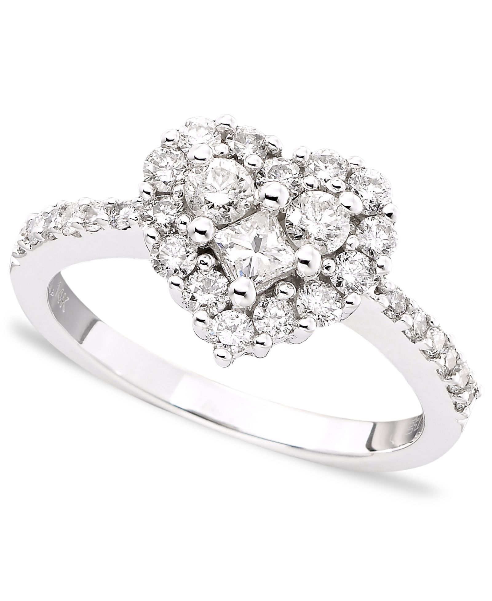 Кольцо Classique by EFFY® Diamond Heart в 14k White Gold