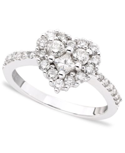 Кольцо Classique by EFFY® Diamond Heart в 14k White Gold