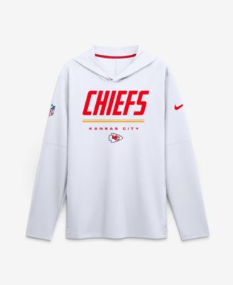 Nike Men's White Kansas City Chiefs Sideline Game On Lightweight Long Sleeve Dri-FIT Hoodie
