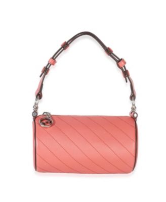 Б/у мини-сумка blondie barrel из розовой диагональной стеганой телячьей кожи gucci