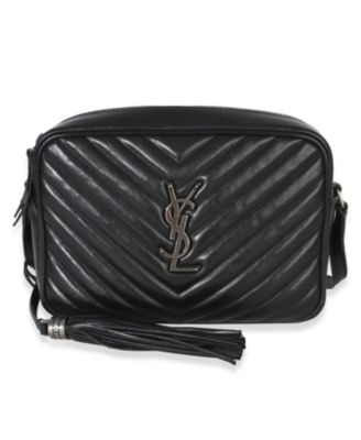 Pre-Owned Saint Laurent черная сумка-камера из стеганой телячьей кожи Lou