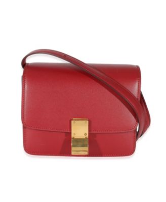 Pre-Owned Celine Red Smooth Calfskin Small Classic Box Bag