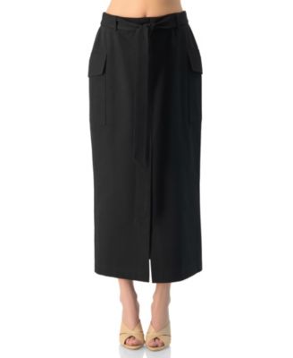 Женская миди-юбка Ivonne High-Waisted Belted Side-Slit