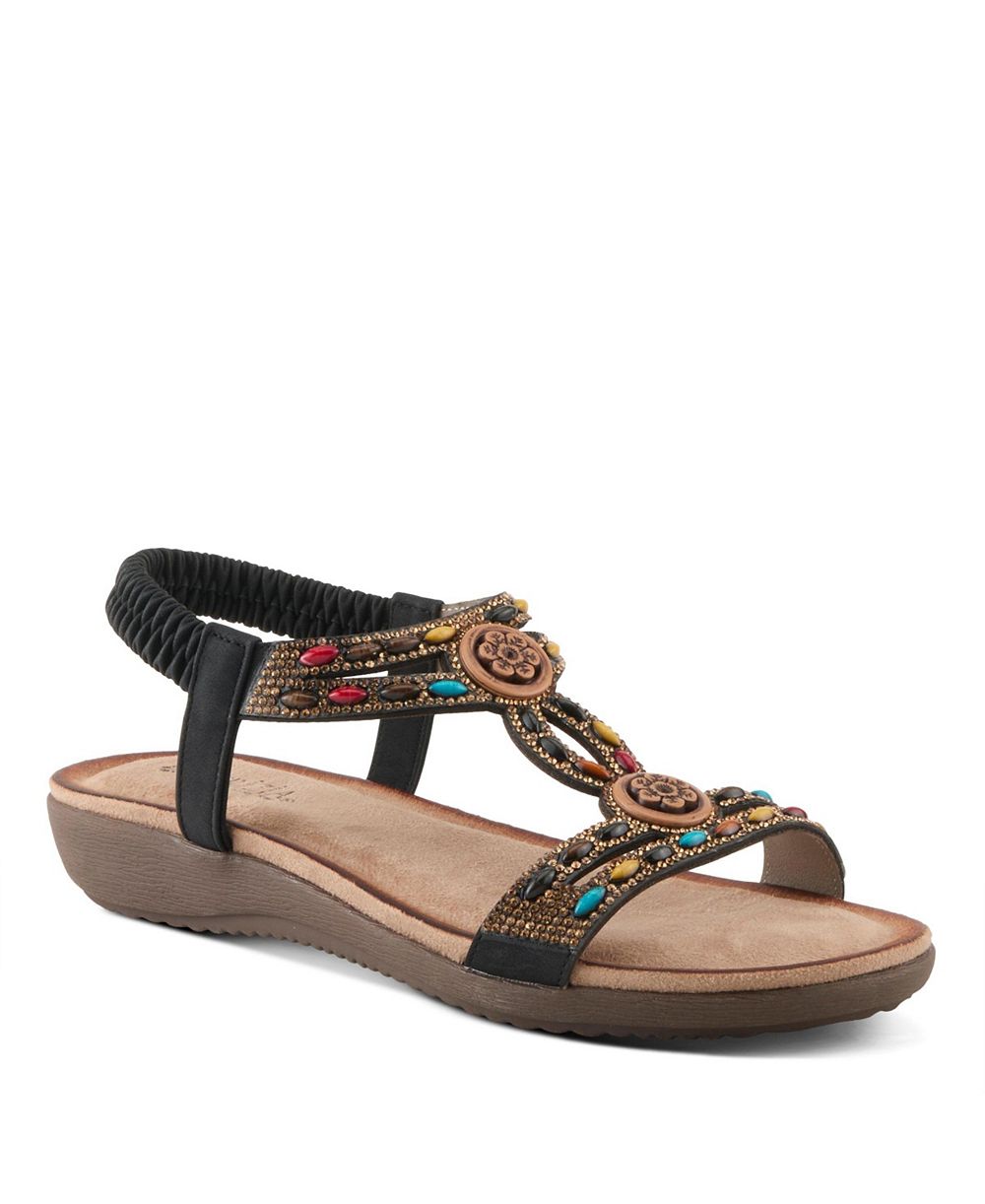 Patrizia Women's Ponyo Ankle Strap Slip-On Sandal Faux Fur with Lining