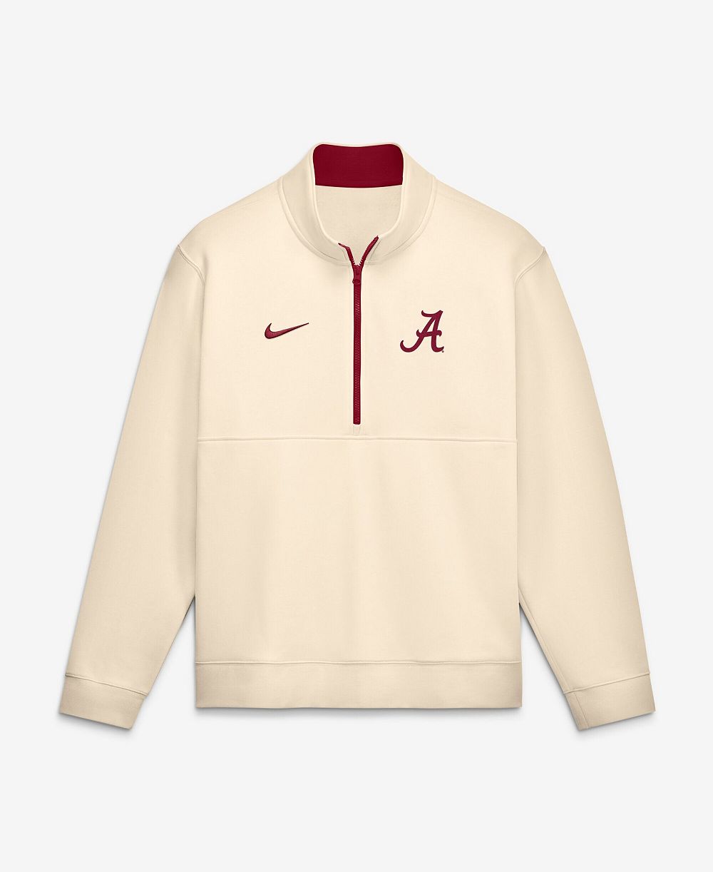 Мужская толстовка Nike Alabama Crimson Tide Primetime Club Fleece Half-Zip Pullover Cream