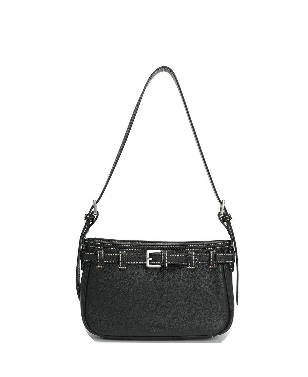 Женская кожаная сумка SUSU Sloane Shoulder Bag Convertible Crossbody Small Belt Detail