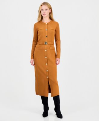 Женское платье-свитер Anne Klein с длинным рукавом и поясом