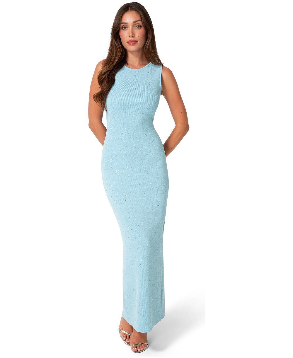 Женское платье Bebe Lurex Crochet Boatneck Maxi