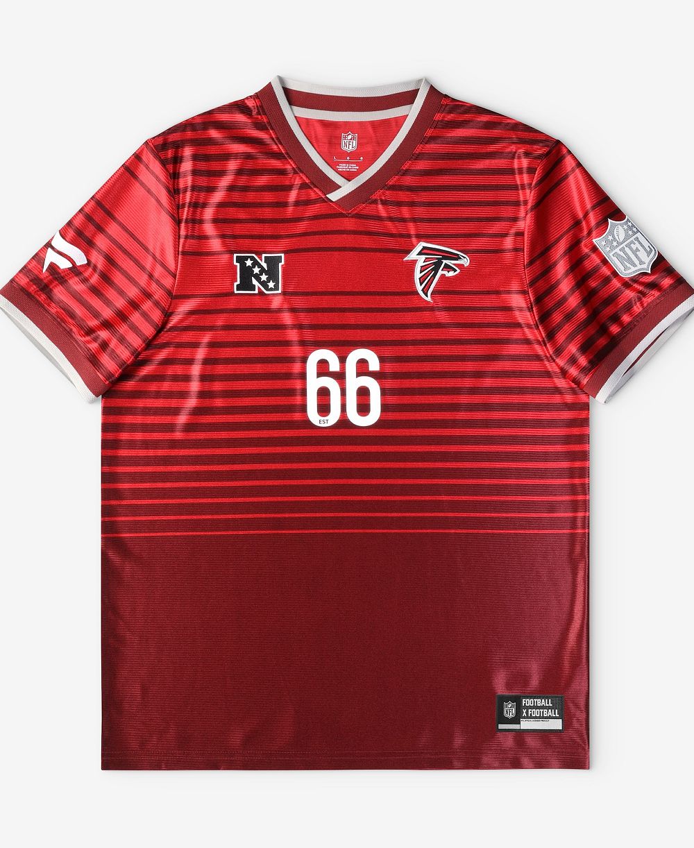 Fanatics Men's Red Atlanta Falcons Football x Football V-Neck Fan Jersey
