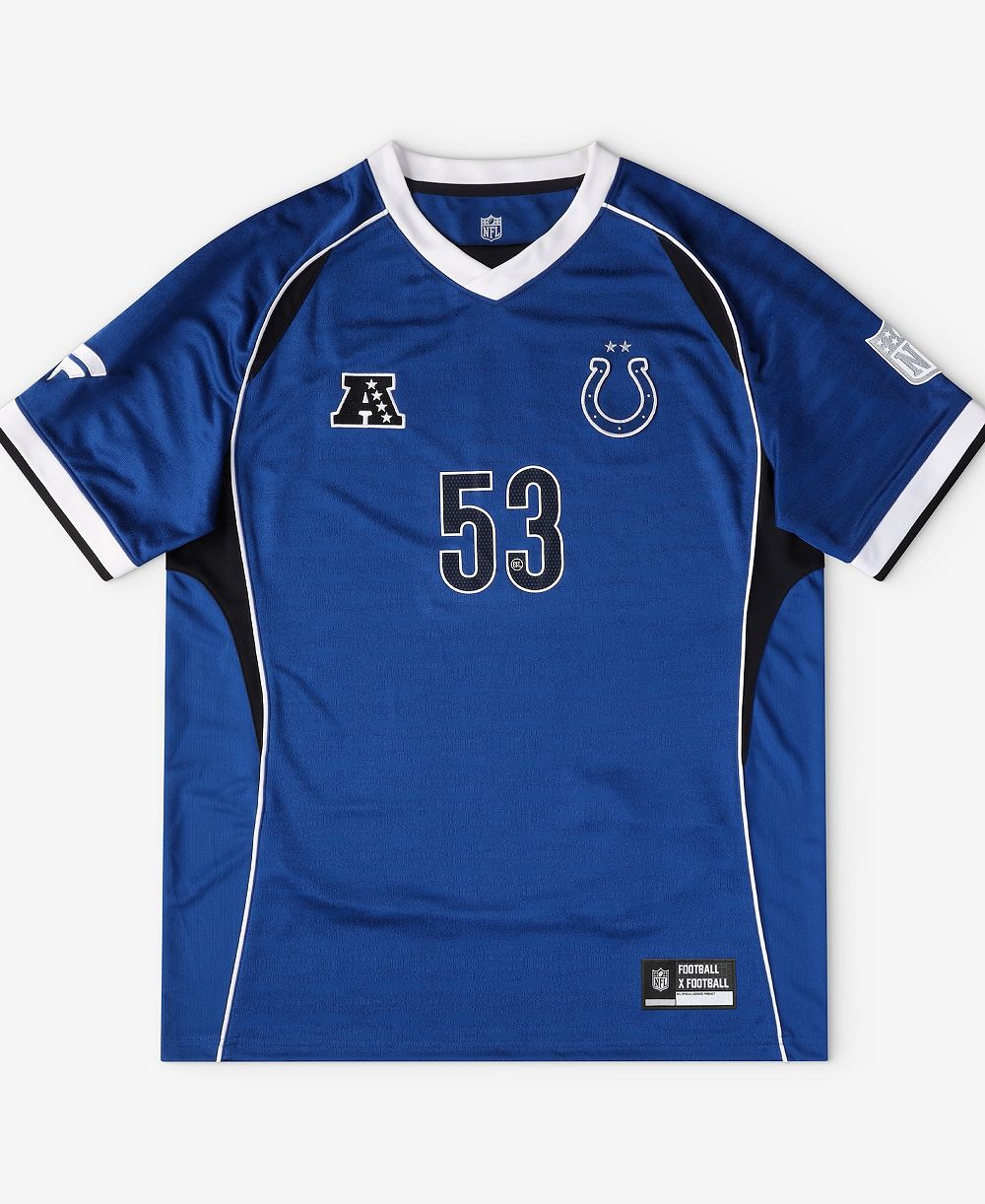 Мужская джерси Fanatics Royal Indianapolis Colts Football x Football V-Neck