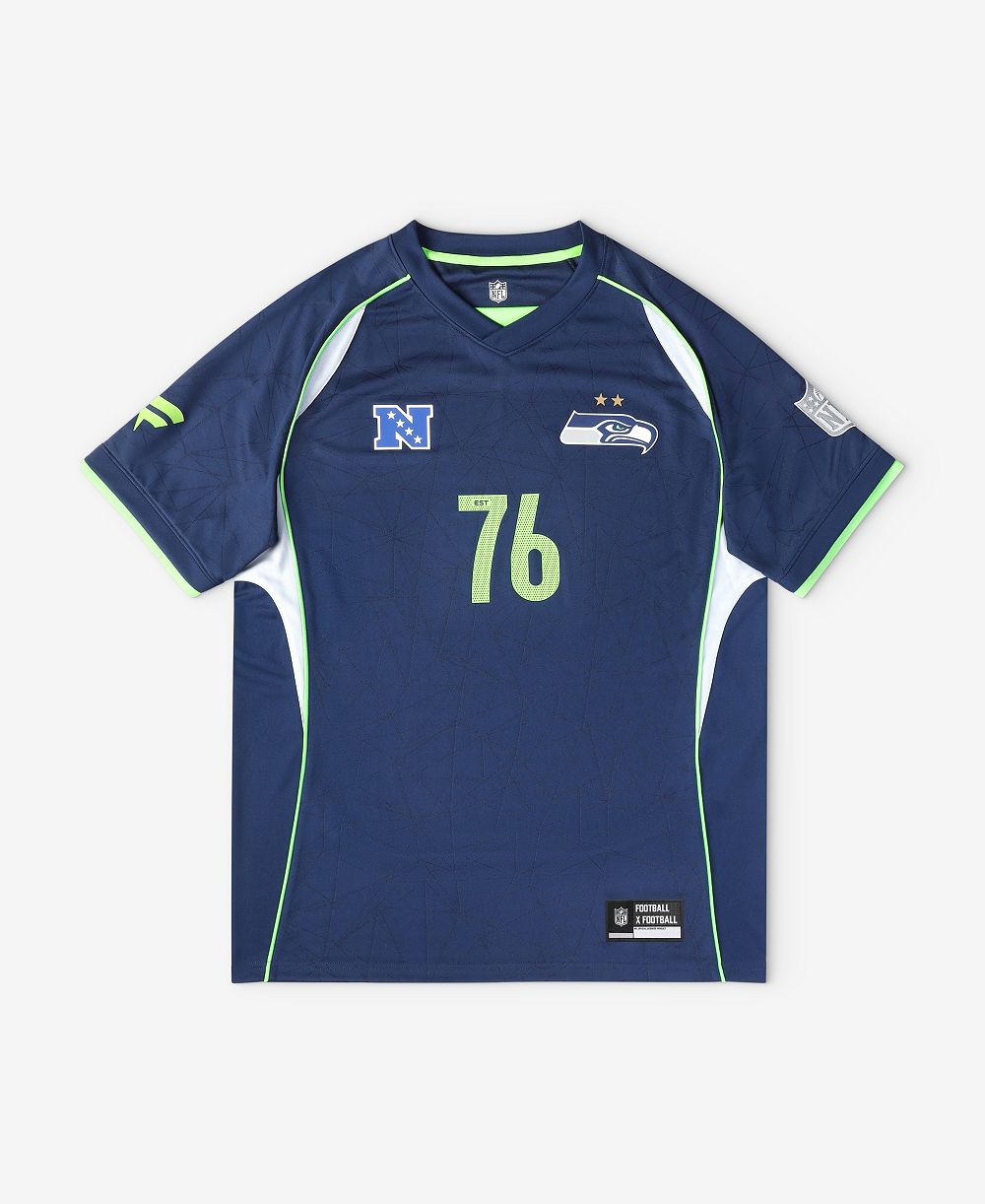 Детская джерси Fanatics Big Boys and Girls College Navy Seattle Seahawks Football x Football V-Neck