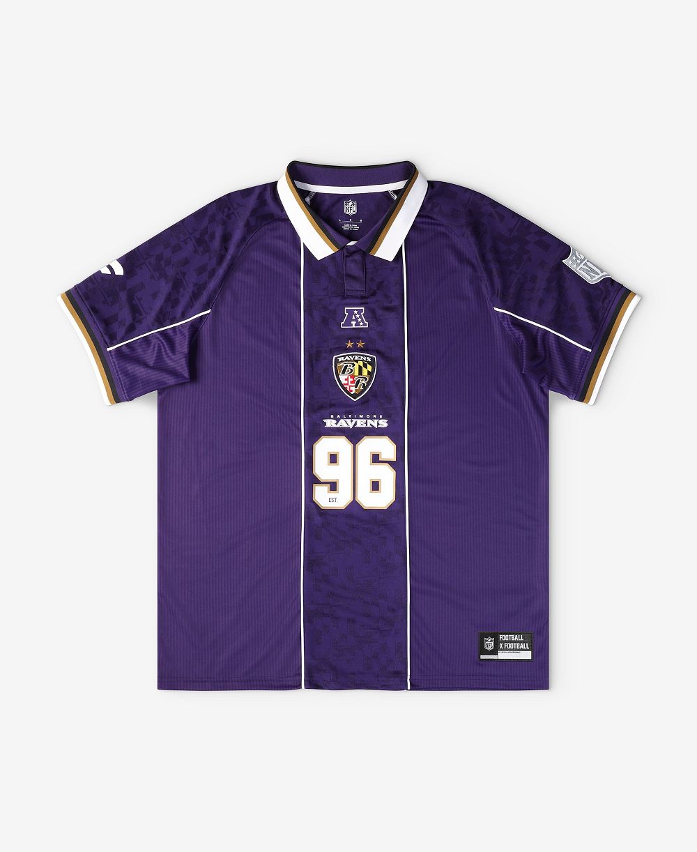 Джерси Fanatics Big Boys and Girls Purple Baltimore Ravens Football x Football Collared Fan