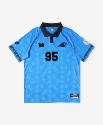 Fanatics Big Boys and Girls Blue Carolina Panthers Football x Football Collared Fan Jersey