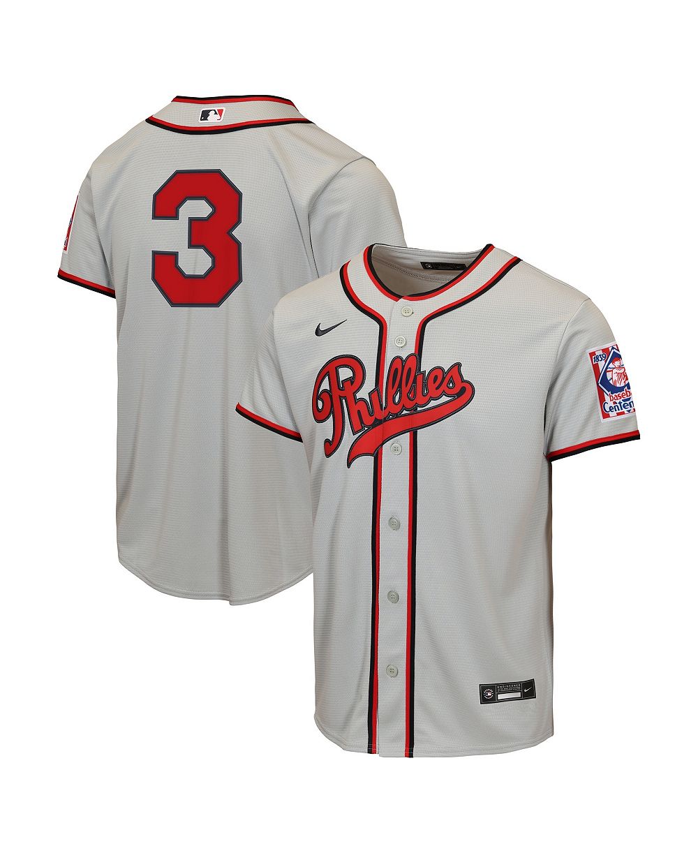Детская джерси Nike Bryce Harper Gray Philadelphia Phillies 2026 Field of Dreams Replica