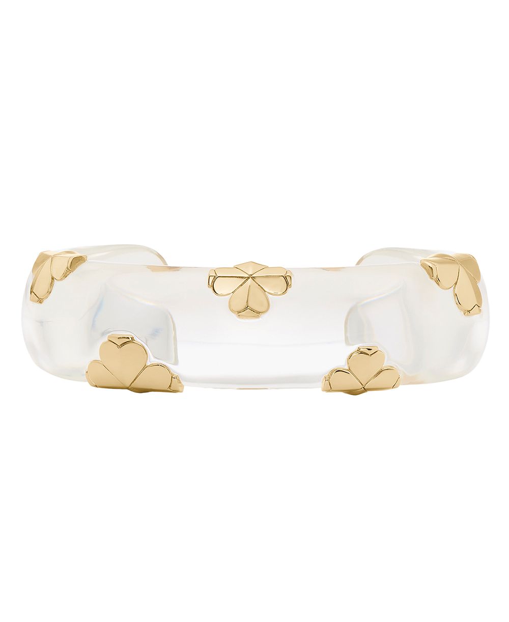 kate spade new york Gold-Tone Spade Flower Lucite Cuff Bracelet