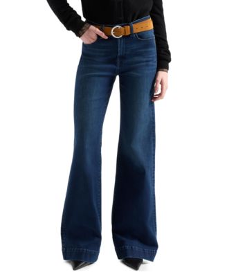 7 For All Mankind Women's Modern Dojo High-Rise Wide-Leg Trouser-Style Hem Jeans