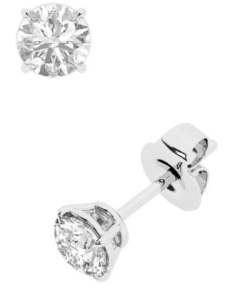 Серьги-гвоздики Macy's с бриллиантами (1 карат суммарно) из белого или желтого золота 14 карат