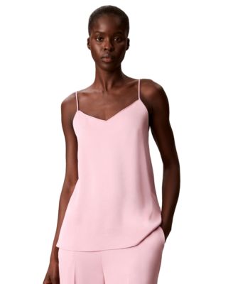 Calvin Klein Women's Satin V-Neck Sleeveless Camisole Top