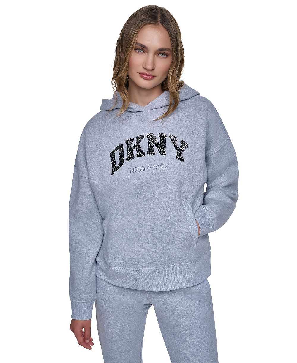 DKNY Sport Women's Varsity Sequin Pullover Hoodie