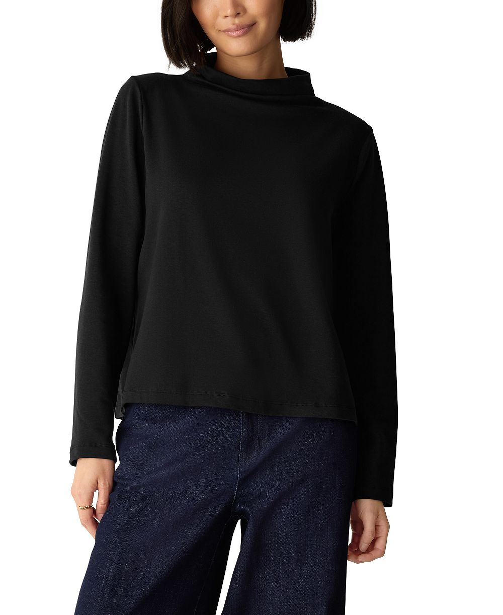Женская длинная кофта Eileen Fisher с воротником-гольфом и начесом