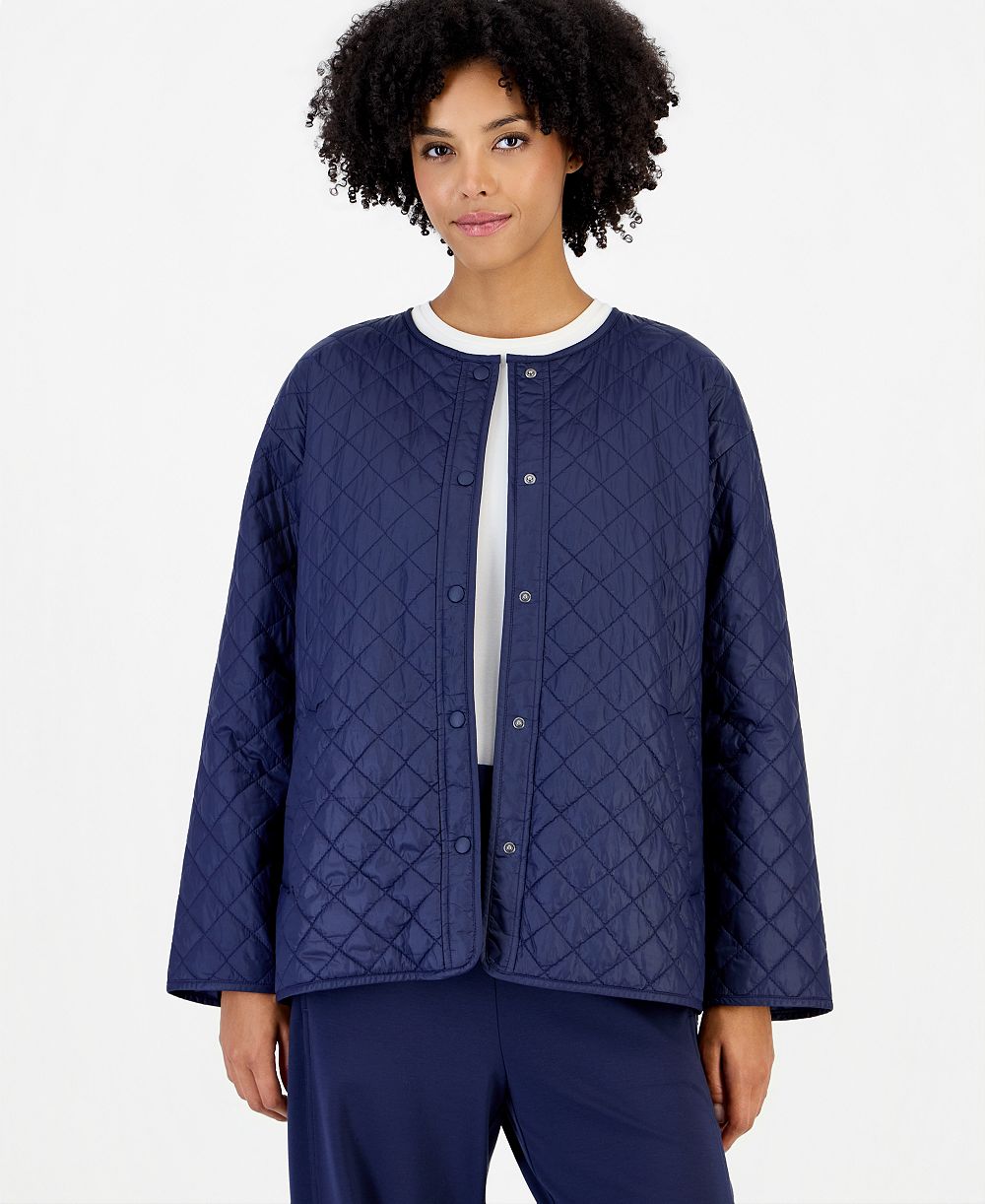 Eileen Fisher Women's Lightweight Quilted Short Nylon Coat