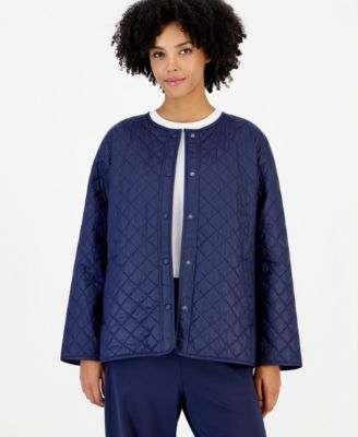 Женское легкое короткое нейлоновое пальто Eileen Fisher с простеганым узором