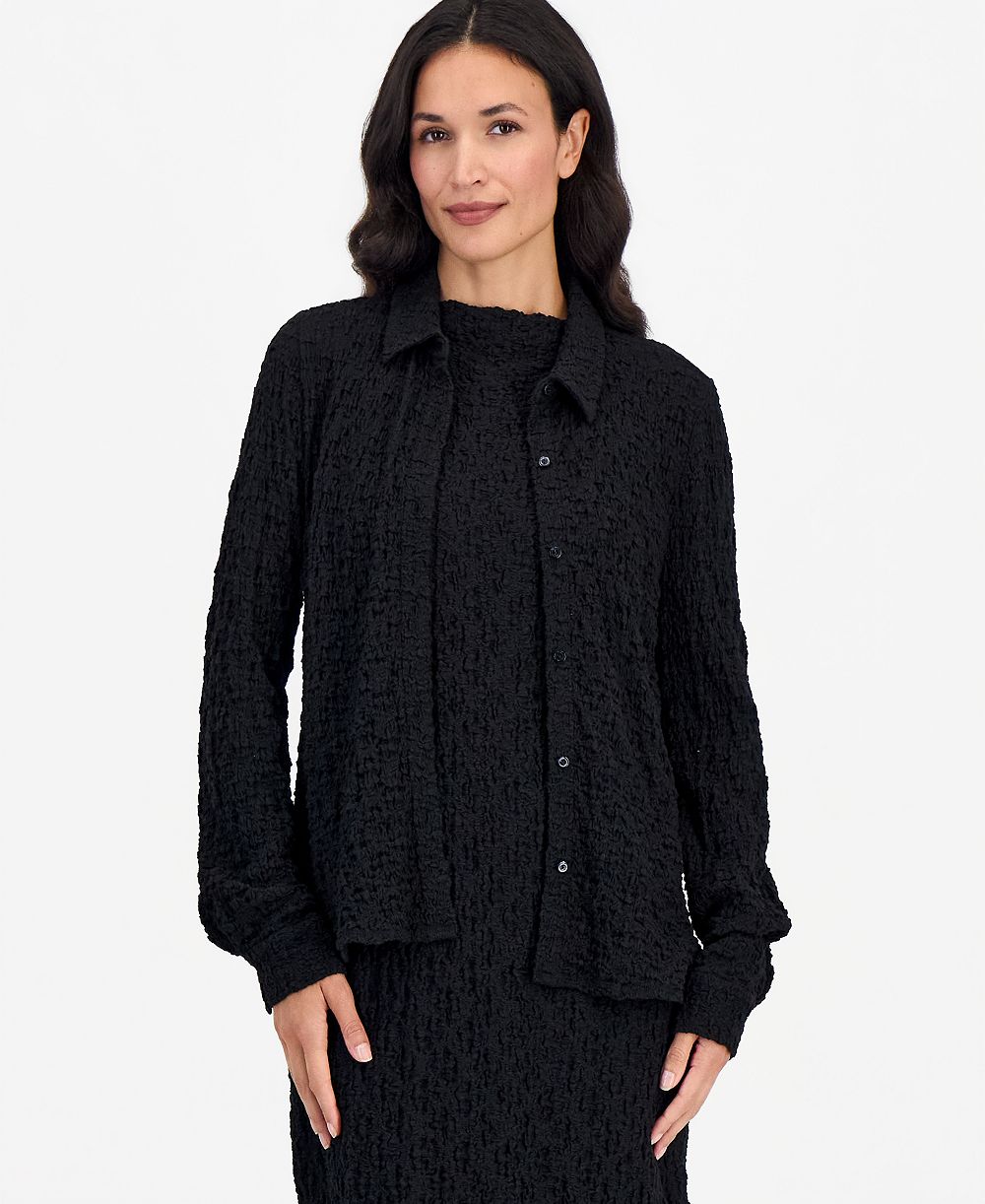 Eileen Fisher Women's Long-Sleeve Classic Collar Slim Blouse