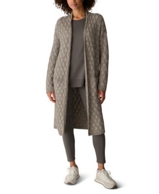 Eileen Fisher Women's Peruvian Cotton-Blend Boucle Fluff Long Cardigan Long-Sleeve High-Collar Cardigan