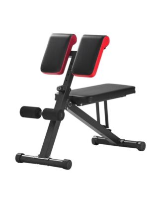 SEVORLEY Adjustable Roman Chair Hyperextension Weight Bench, Foldable Full-Body Home Gym Equipment, 330 lbs