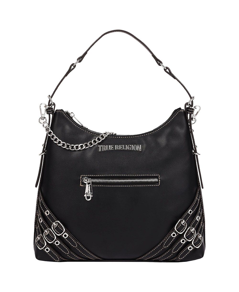 True Religion Women's Triple Straps Large PU Hobo Bag