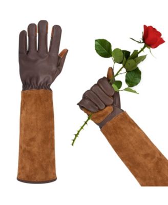 XDOVET Long Cowleather Garden Gloves Women Thorn Proof Rose Pruning