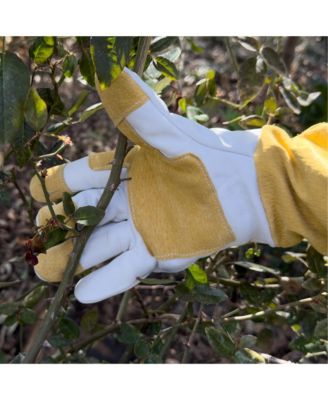 XDOVET Rose Pruning Leather Gauntlet Gloves Long Forearm Thorn Protection