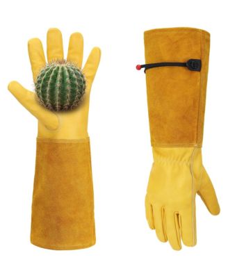 XDOVET Thorn Proof Leather Gardening Gloves Long Sleeve Adjustable Cuff