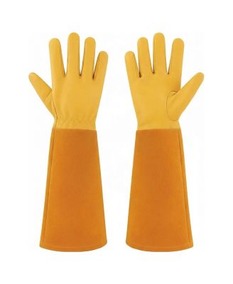 XDOVET Thorn Proof Gardening Gloves Rose Pruning Cowleather Gauntlet